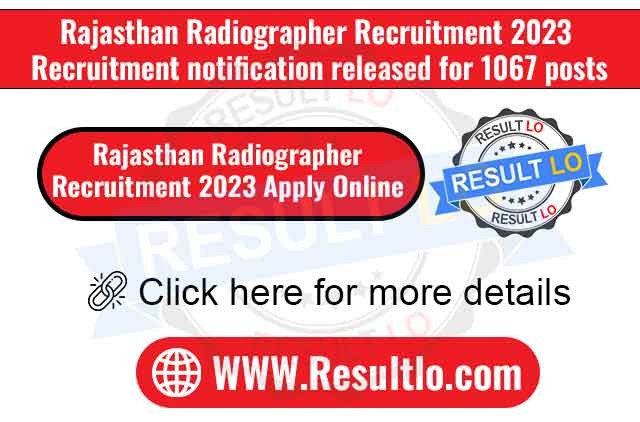 Rajasthan Radiographer Recruitment 2023 Apply Online