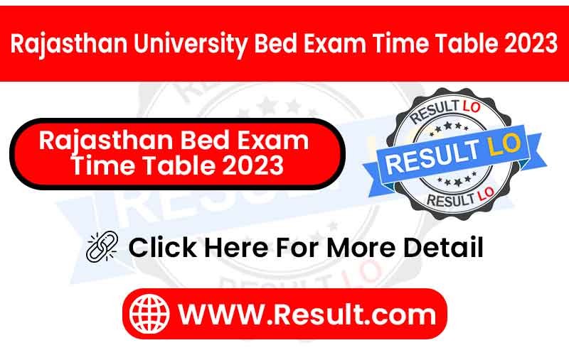 Rajasthan Bed Exam Time Table 2023