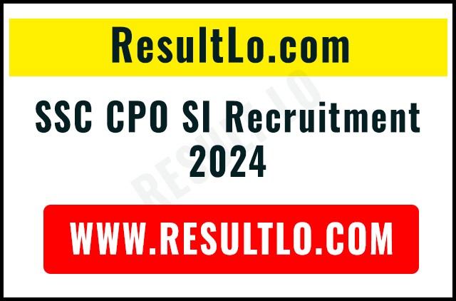 SSC CPO SI Recruitment 2024