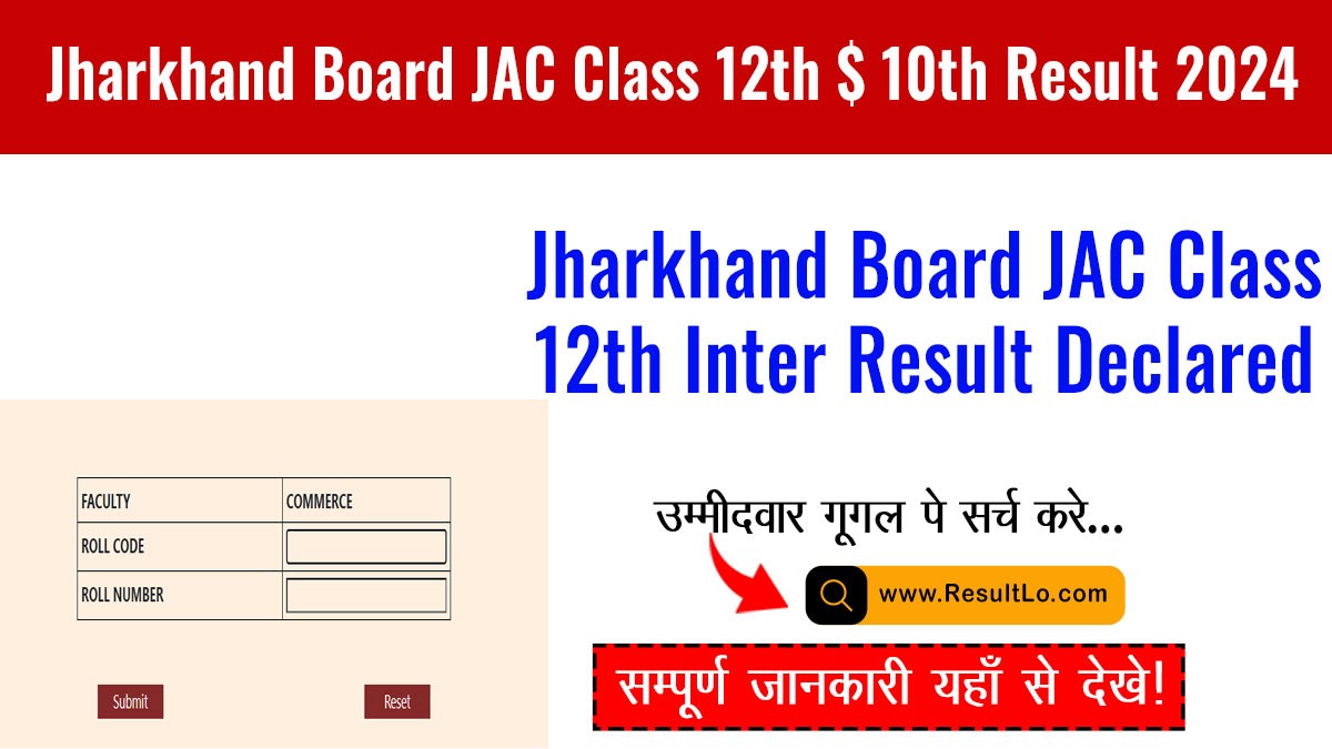 Jharkhand Board JAC Class 12th & 10th Result 2024