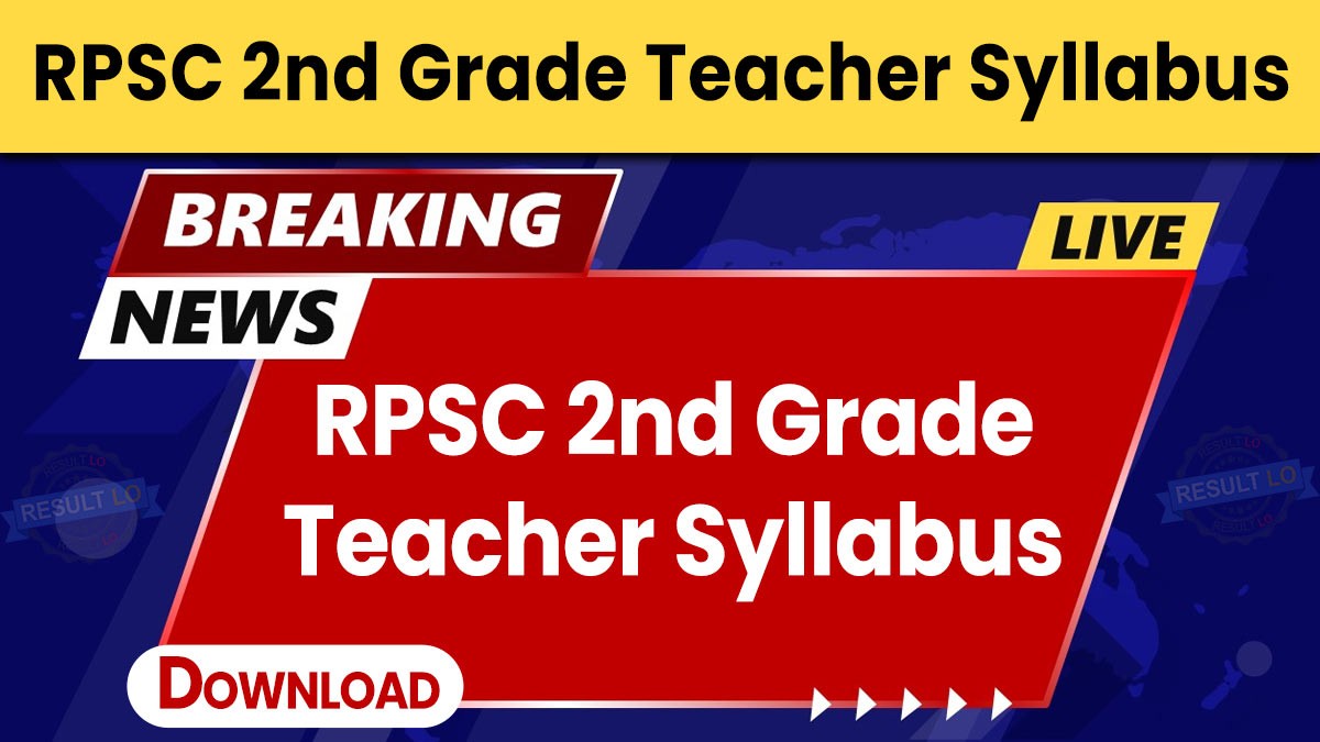 RPSC 2nd Grade Teacher Syllabus