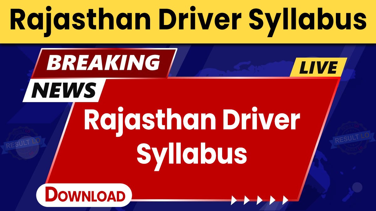 Rajasthan Driver Syllabus