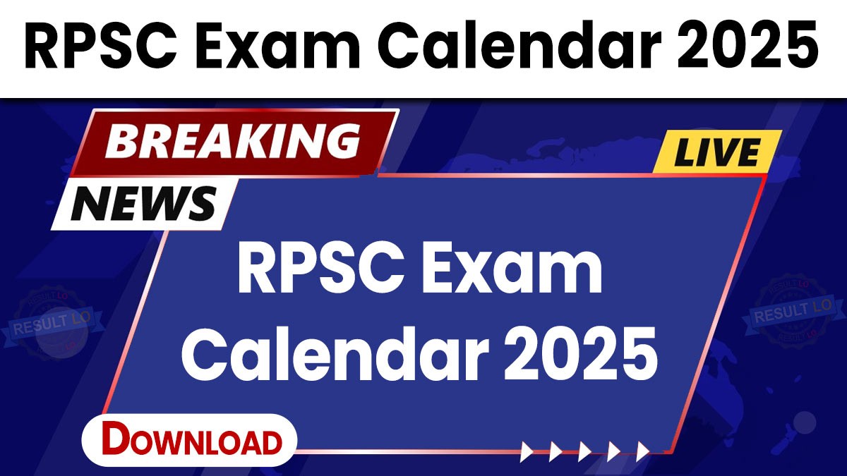RPSC Exam Calendar 2025