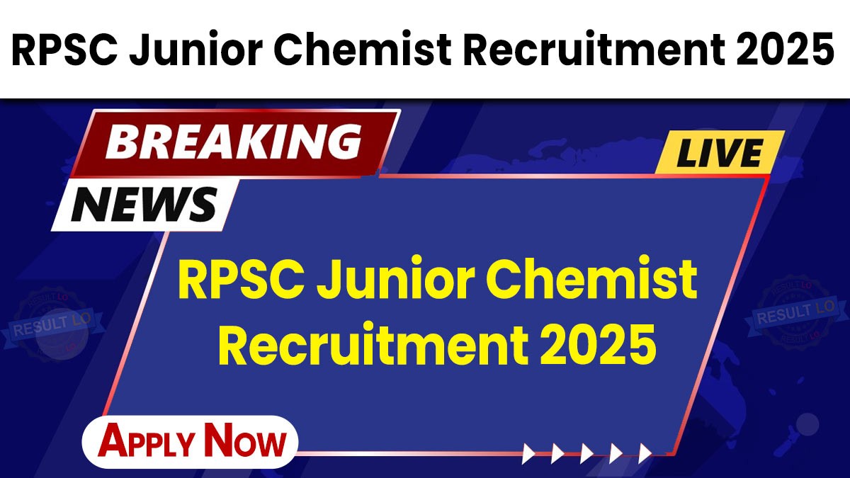 RPSC Junior Chemist Recruitment 2025