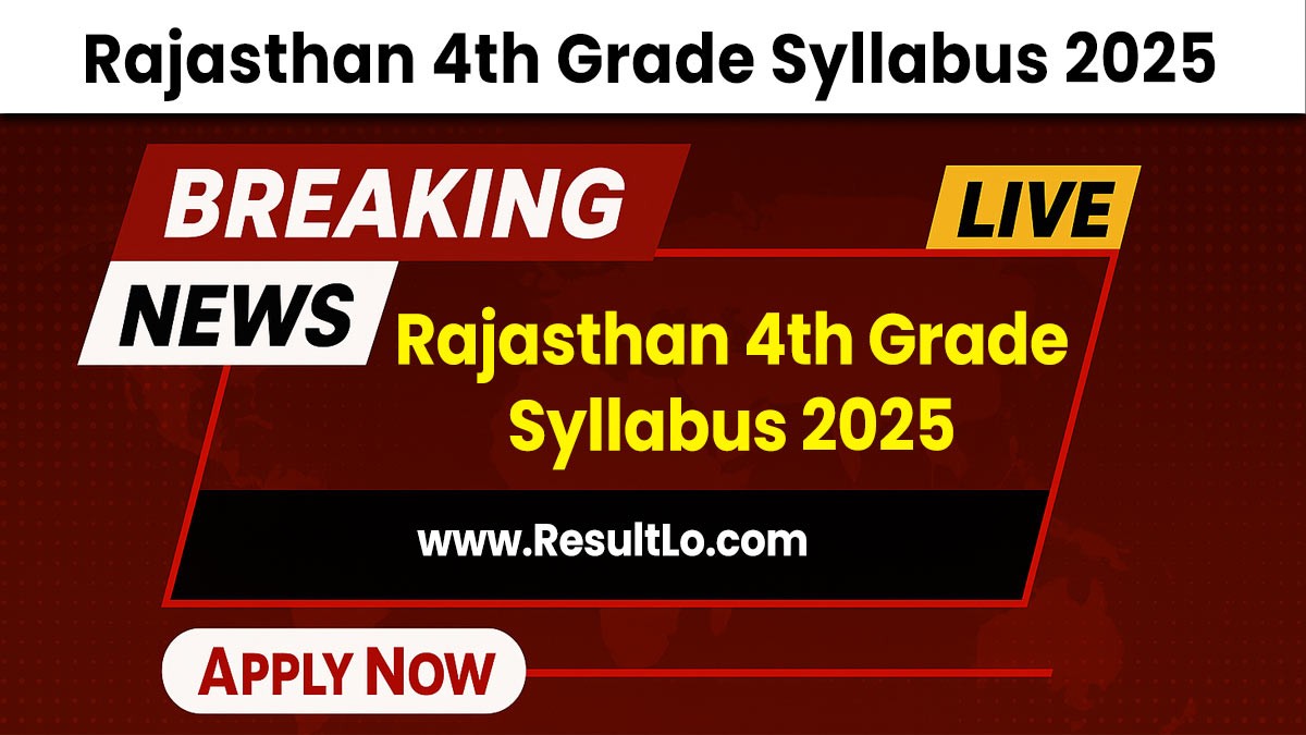 Rajasthan 4th Grade Syllabus 2025