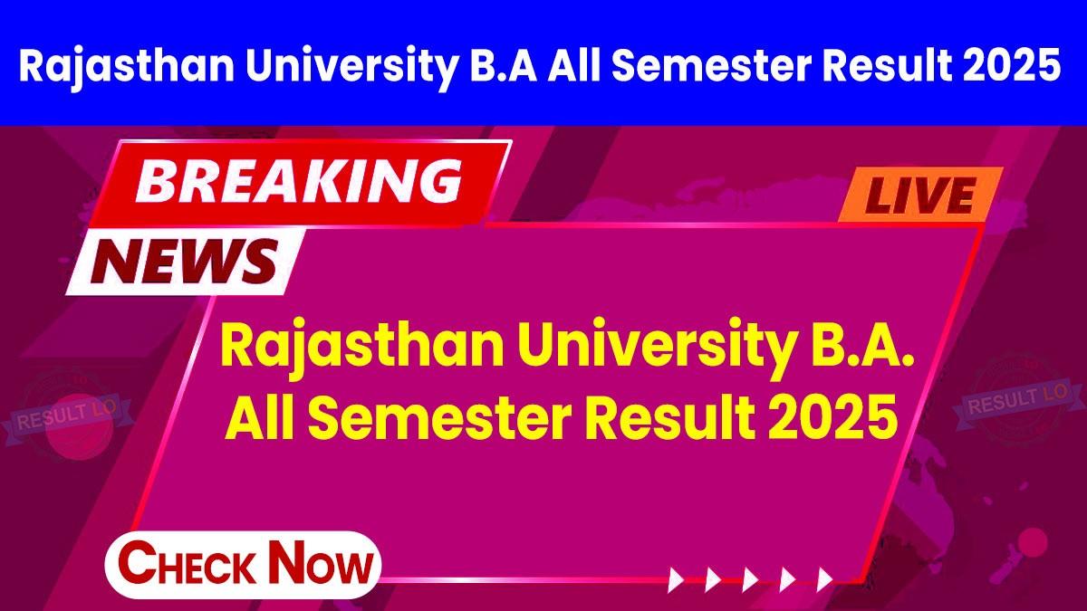 Rajasthan University B.A Result 2025